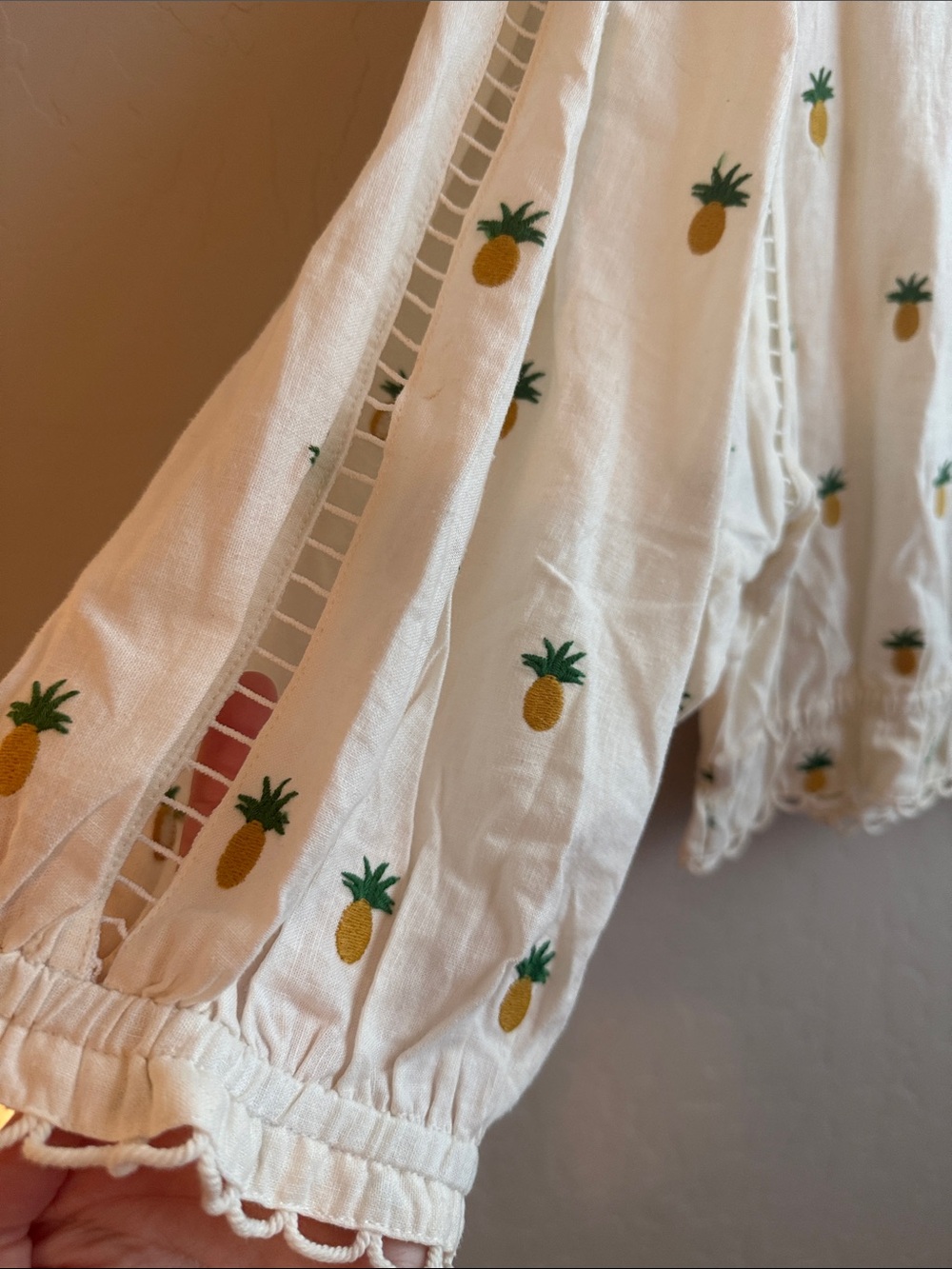NWT FARM Rio Pineapple Embroidered Blouse - Picture 6 of 8